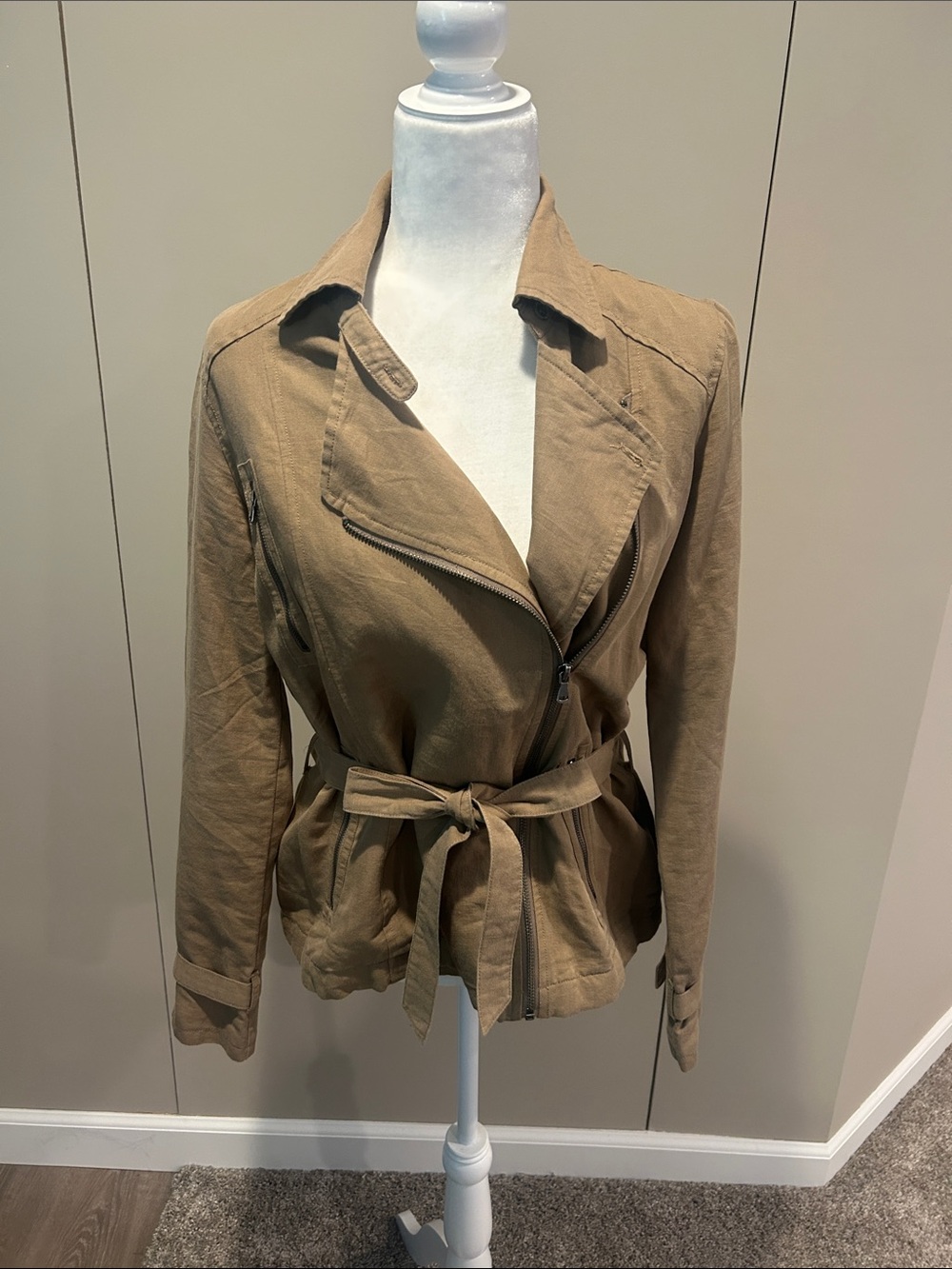 PAIGE Khaki Belted Utility Jacket